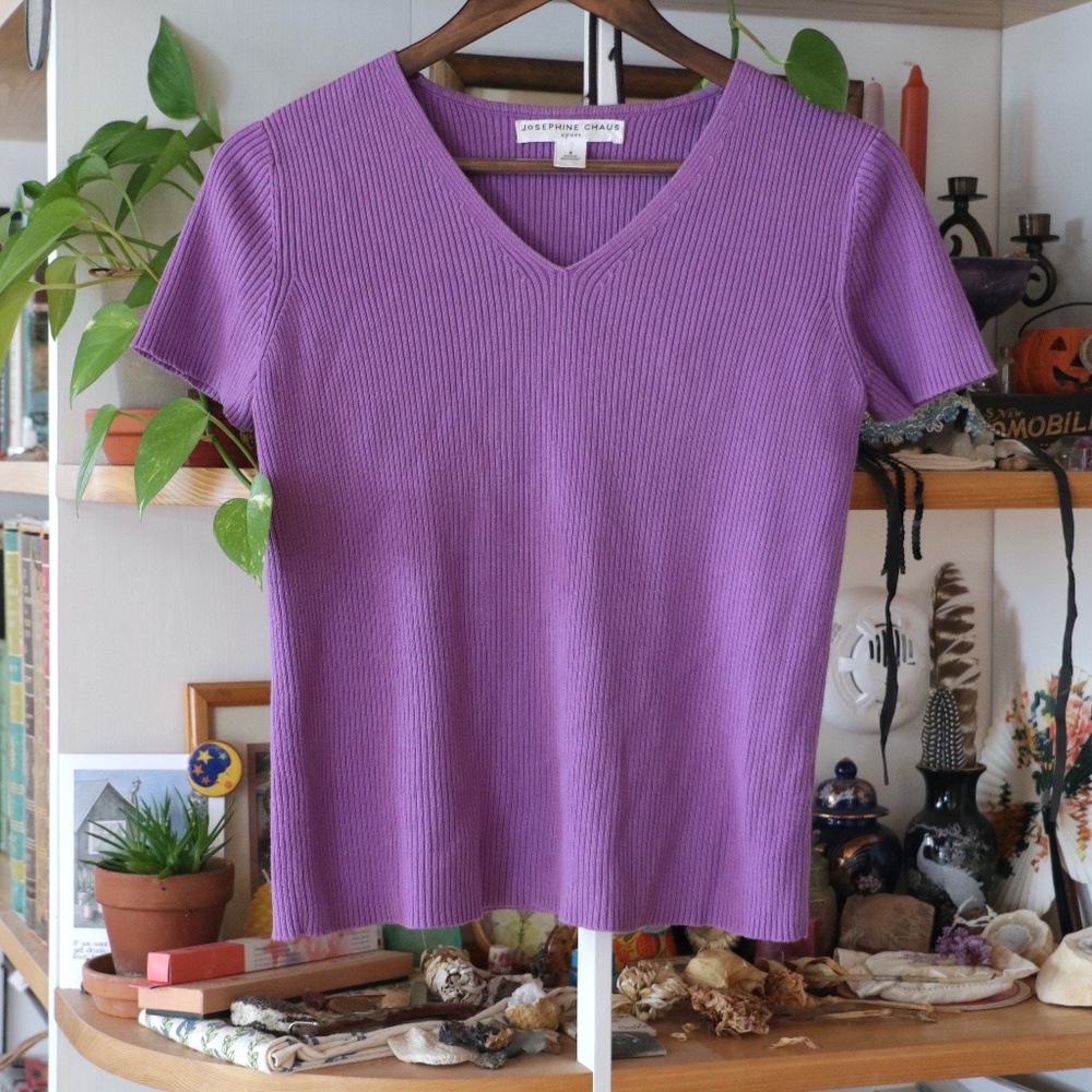Vintage pastel knit ribbed tee